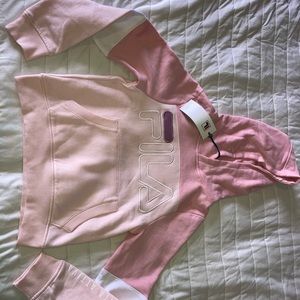 pink Fila hoodie in perfect condition!